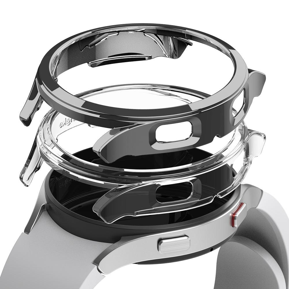 اطار ساعة سامسونج (كفر ساعة) 2 قطعة 44 ملم - شفاف و كروم غامق Ringke Slim Case Samsung Galaxy Watch 4
