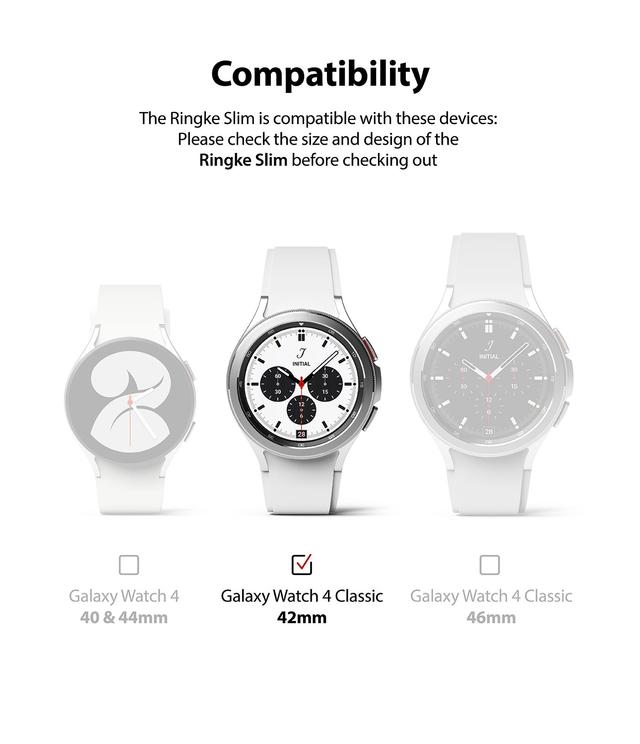 اطار ساعة سامسونج (كفر ساعة) 2 قطعة 42 ملم - أبيض و شفاف Ringke Slim Case Samsung Galaxy Watch 4 Classic - SW1hZ2U6NjM3NTI1