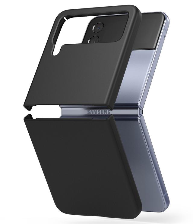 Ringke Slim Case Compatible with Samsung Galaxy Z Flip 4 5G (2022), Premium Thin Soft Hard PC with Non-Slip Grip Protective Phone Cover for Z Flip 4 (2022) - Black - SW1hZ2U6NjM3NjIx