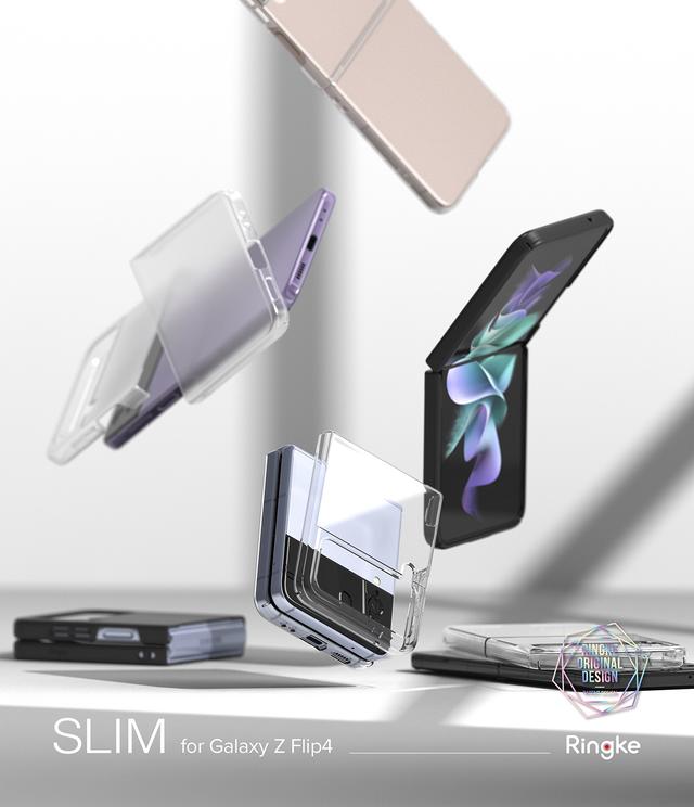 كفر سامسونغ مقاوم للصدمات - شفاف  Ringke Slim Compatible with Samsung Galaxy Z Flip 4 Case - SW1hZ2U6NjM3NjEw