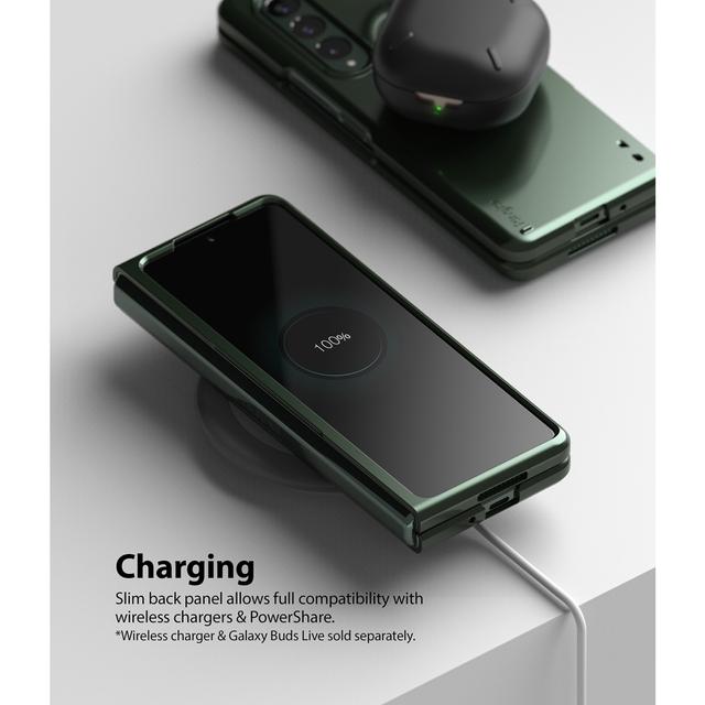 Ringke Slim Case Compatible with Samsung Z Fold 3 Ultra-thin Transparent Impact-Resistant and Durable Protective Cases for Galaxy Z Fold 3 Case Wireless Charging Compatible-Deep green - SW1hZ2U6NjM3NjUy