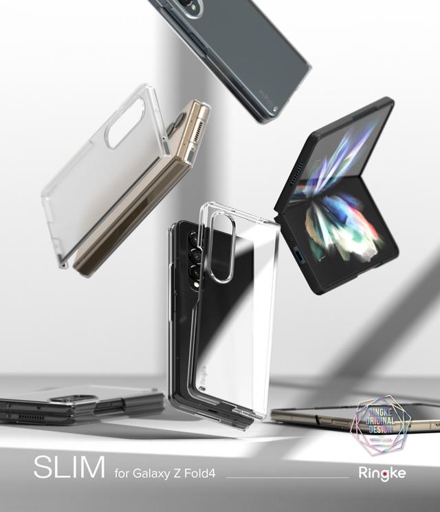كفر سامسونغ مقاوم للصدمات - أسود مت Ringke Slim Case Compatible with Samsung Z Fold 4 5G (2022) Ultra-thin Transparent Impact-Resistant and Durable Protective - SW1hZ2U6NjM3NjU5