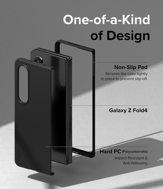 كفر سامسونغ مقاوم للصدمات - أسود مت Ringke Slim Case Compatible with Samsung Z Fold 4 5G (2022) Ultra-thin Transparent Impact-Resistant and Durable Protective - SW1hZ2U6NjM3NjY3