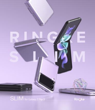 كفر سامسونغ مقاوم للصدمات - أسود Ringke Slim Case for Galaxy Z Flip 3 5G (2021) Anti-Cling Micro-Dot Technology Shockproof Protective