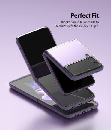 كفر سامسونغ مقاوم للصدمات - أسود Ringke Slim Case for Galaxy Z Flip 3 5G (2021) Anti-Cling Micro-Dot Technology Shockproof Protective