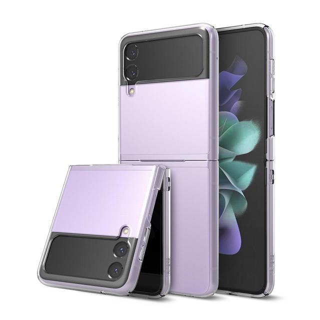 Ringke Slim Case for Galaxy Z Flip 3 5G (2021) Anti-Cling Micro-Dot Technology Shockproof Protective [ Samsung Galaxy Z Flip 3 Case Supports Fast Wireless Charging ] - Clear - SW1hZ2U6NjM3NzI0