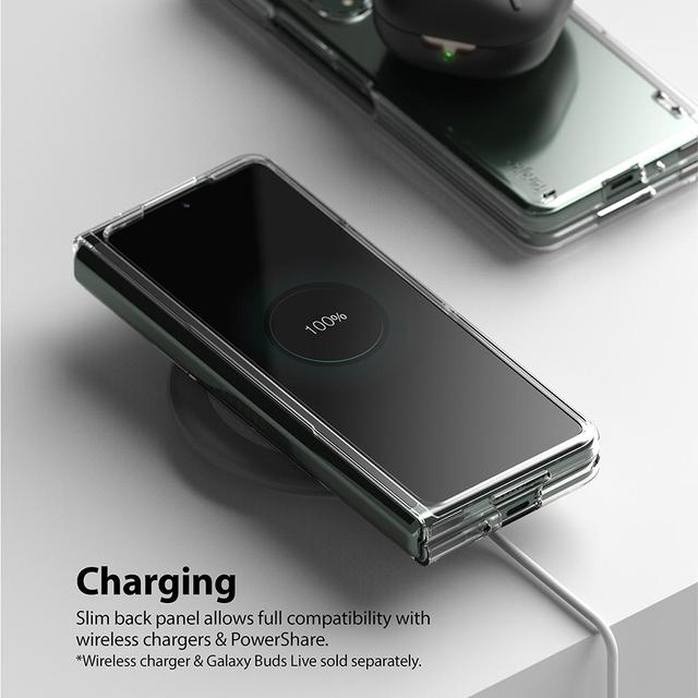 Ringke Slim Case for Galaxy Z Fold 3 Anti-Cling Micro-Dot Technology Shockproof Protective [ Samsung Galaxy Z Fold 3 Case Supports Fast Wireless Charging ] - Black - SW1hZ2U6NjM3NzY1