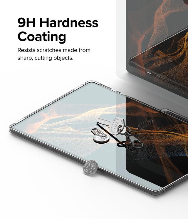 لاصقة حماية الشاشة لجهاز Samsung Galaxy Tab S8 Ultra فيلم Tempered Glass Screen Protector 9H Hardness Full Coverage Protective - Ringke - SW1hZ2U6NjM3ODkw