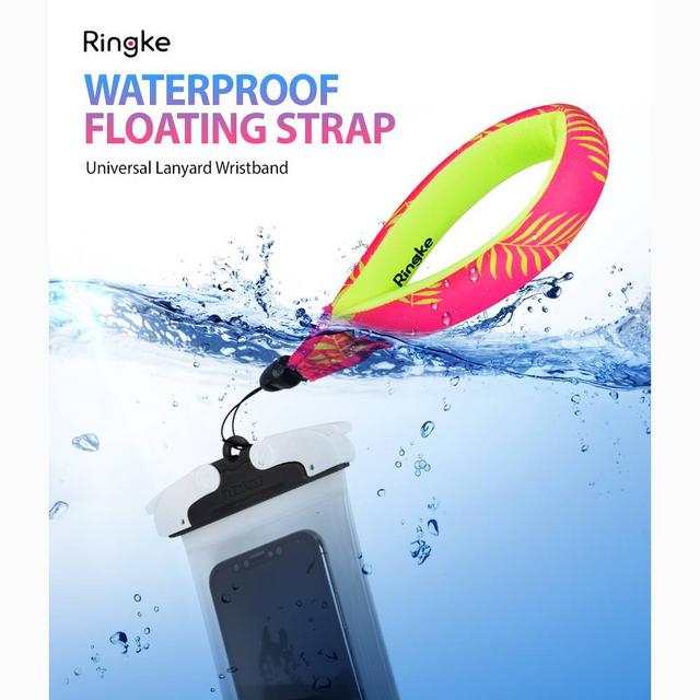 حزام الهاتف المقاوم للماء حزمة 2في1 زهري Waterproof Float Strap - Ringke - SW1hZ2U6NjM3OTIw