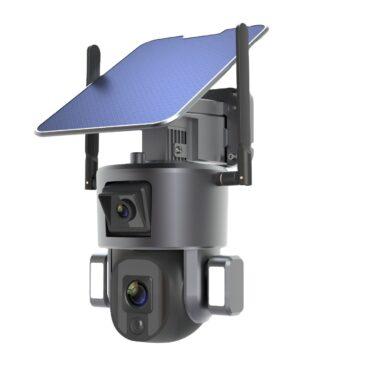 كاميرا المراقبة الخارجية بالطاقة الشمسية بعدستين Dual Linkage 4G Solar PTZ Smart Camera - 4}