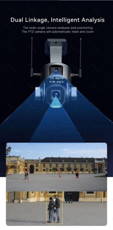 كاميرا المراقبة الخارجية بالطاقة الشمسية بعدستين Dual Linkage 4G Solar PTZ Smart Camera - 5}