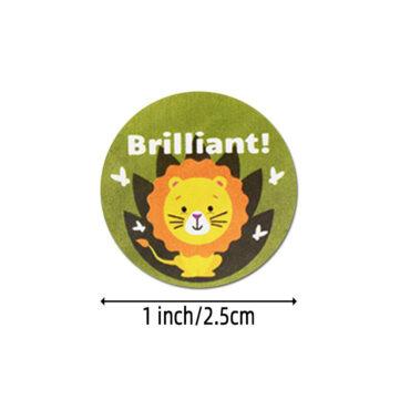 مجموعة ملصقات (ستيكرات) دائرية تشجيعية للأطفال 1000 قطعة Adorable Animal Encouragement Stationery Stickers Round [1 inch][1000 Pcs Labels] - Wownect