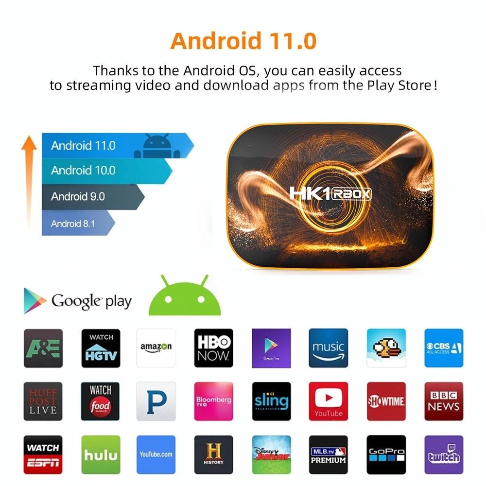 ريسيفر واي فاي - صوت استريو Wownect HK1 RBOX R1 Mini Smart Android Tv Box [2GB / 16GB] Android 11.0 - cG9zdDo2Mzg3NTI=