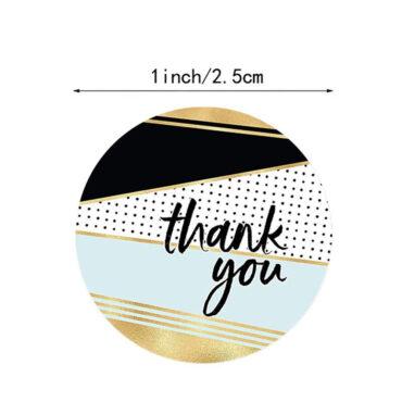 مجموعة ملصقات (ستيكرات) شكر دائرية ملونة 1000 قطعة Pattern Thankyou Sticker Round [1inch][1000 Stickers] - Wownect