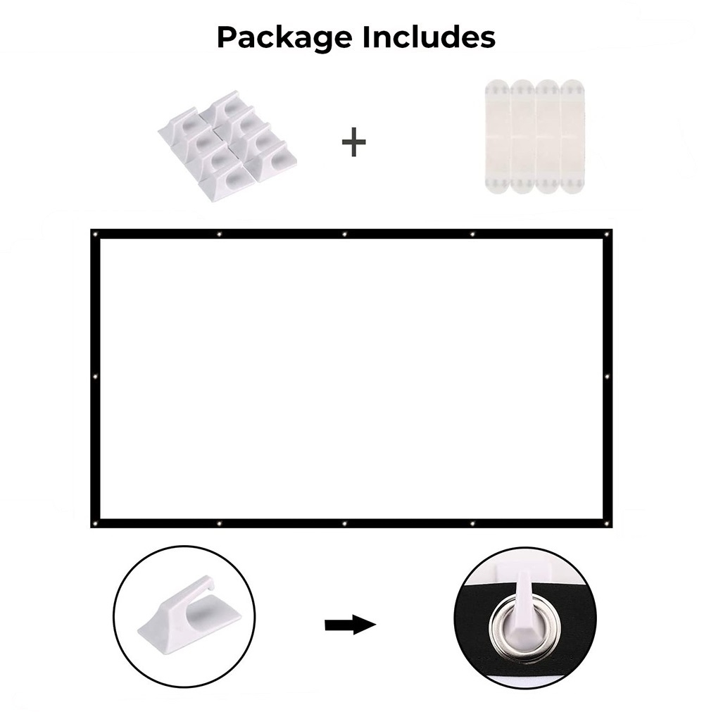شاشة العرض للبروجكتر 100" أبيض Projector Screen Foldable Anti-Crease - Wownect