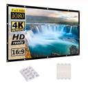 Wownect Projector Screen, 150 inch 16:9 Foldable Anti-Crease 4K Full HD Home Theater Projection Screen For Office Presentation Indoor Outdoor Movie Curtain Gaming Screen [Upgraded 150" Thick Version] - SW1hZ2U6NjM5MDcx