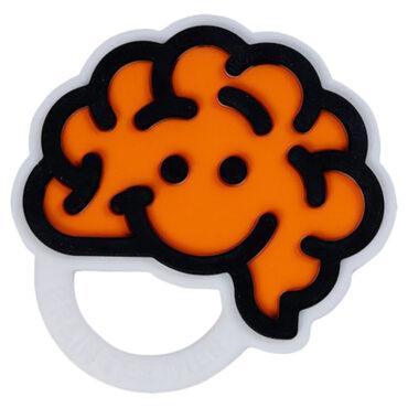 عضاضة اطفال (عضاضة اسنان) سيليكون - برتقالي Brain Teether- Fat Brain Toys