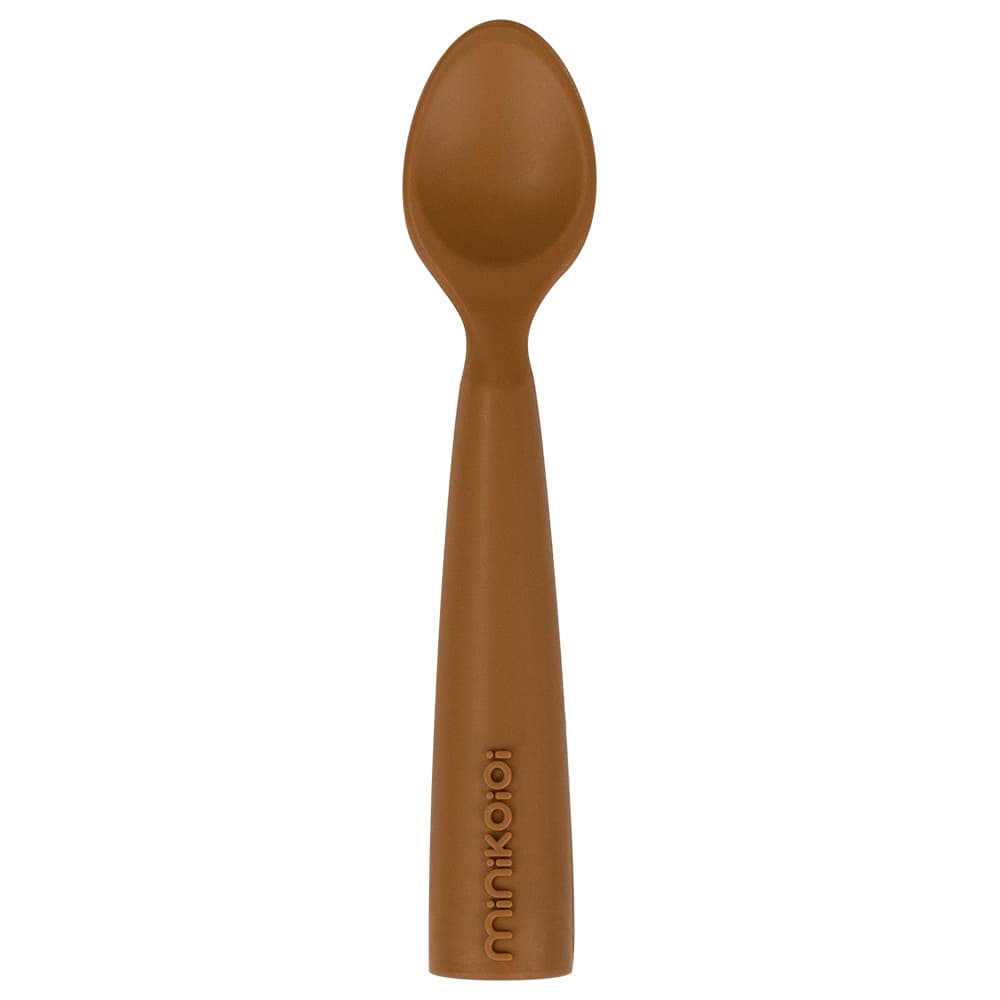 ملعقة اطفال (سيليكون) – بني خشبي Minikoioi Spoon – Silicone Scooper