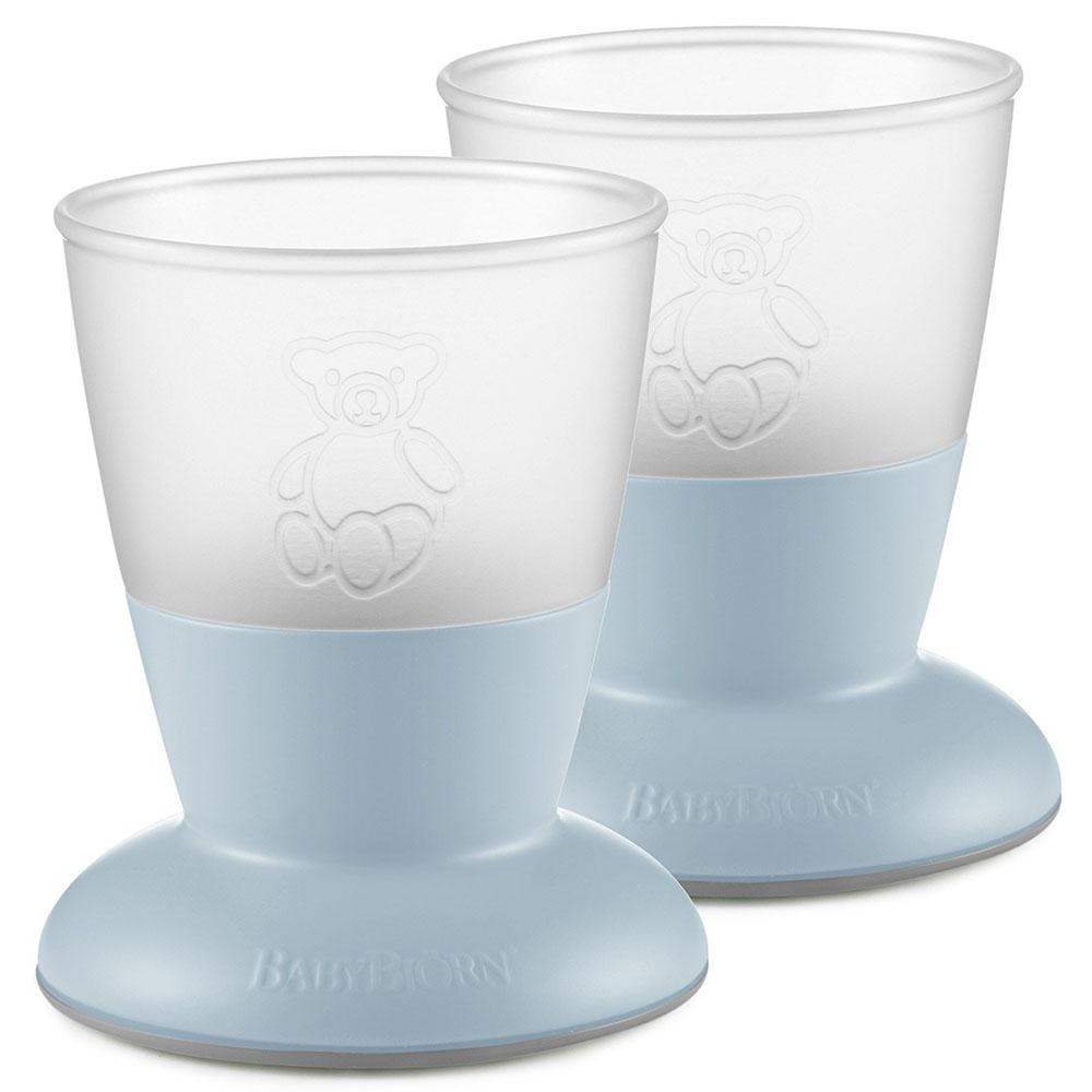 كؤوس بلاستيك للأطفال حزمة 2في1 ازرق Baby Cup - BABYBJORN