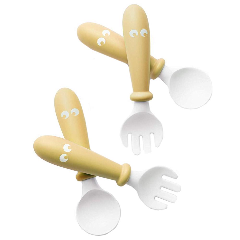 طقم ادوات مائدة للأطفال 4في1 زهري  Set Baby Spoon and Fork - BABYBJORN