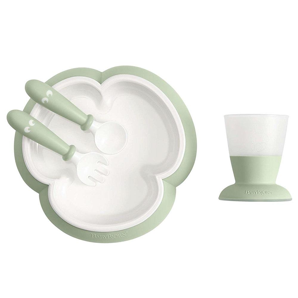 طقم ادوات مائدة للأطفال 4في1 أخضر Set Baby Feeding Set - BABYBJORN