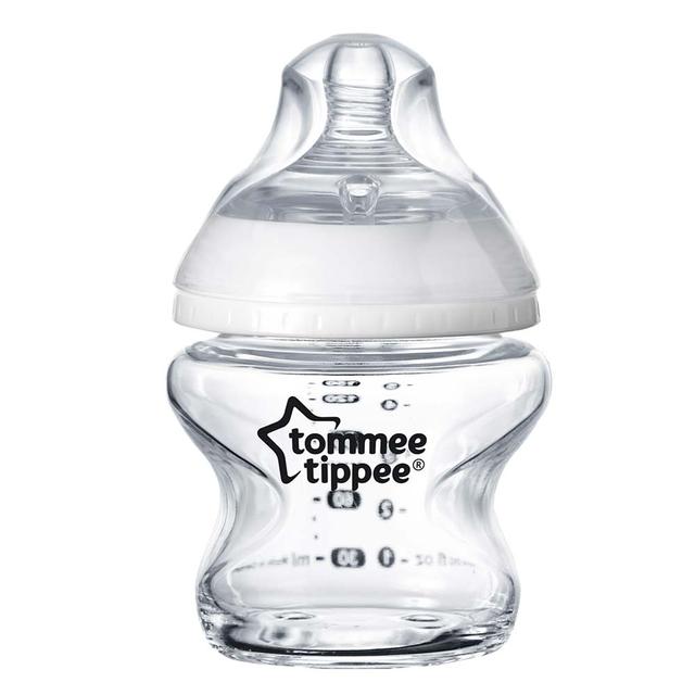 Tommee Tippee Closer to Nature Teat, Fast Flow x 2 + Glass Feeding Bottle, 150ml - SW1hZ2U6NjY0ODIx