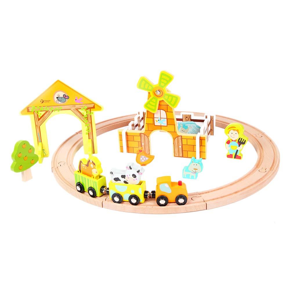 لعبة قطار للاطفال ومزرعة بلاستيك 56 × 48 ×22 سم كلاسيك وورلد Classic Plastic World Farm Train Set - cG9zdDo2NTQzMzQ=