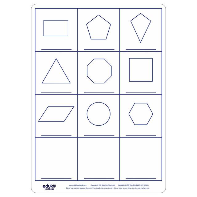 لعبة تعلم الأشكال للأطفال Eduk8 Worldwide Dry Erase 2D & 3D 2 Sided Board - SW1hZ2U6NjU2MDAz