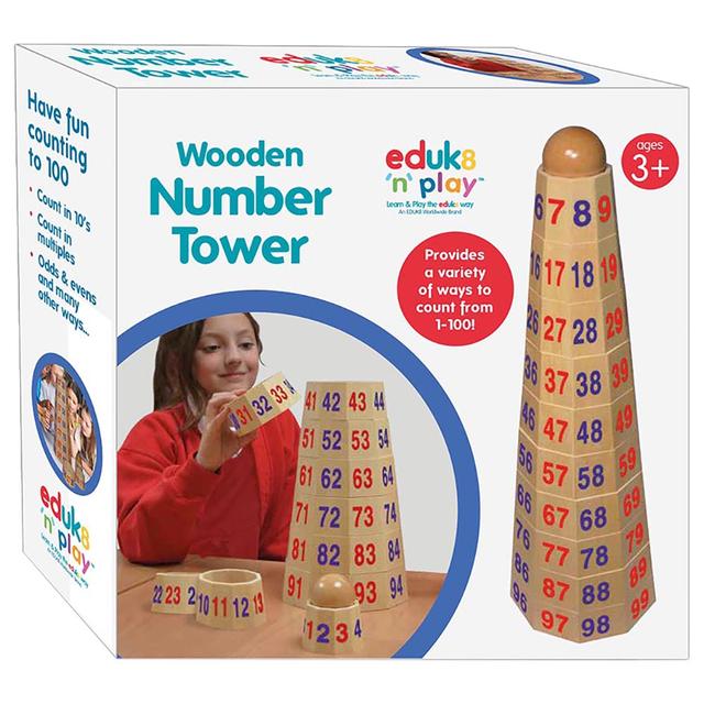 لعبة تعلم العد للأطفال Eduk8 Worldwide Wooden Number Tower - SW1hZ2U6NjU2MTY0