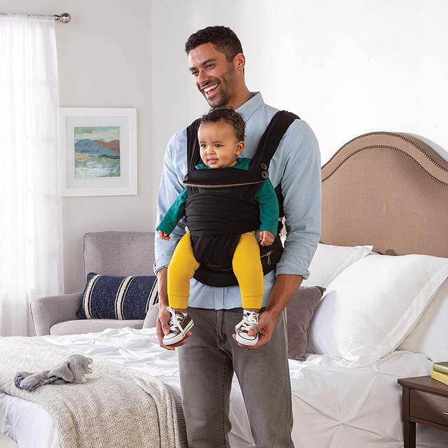 حمالة اطفال مع جيوب تخزين لون أسود وبني شيكو Chicco Boppy Adjust Comfy Fit Baby Carrier - SW1hZ2U6NjUyMjg5