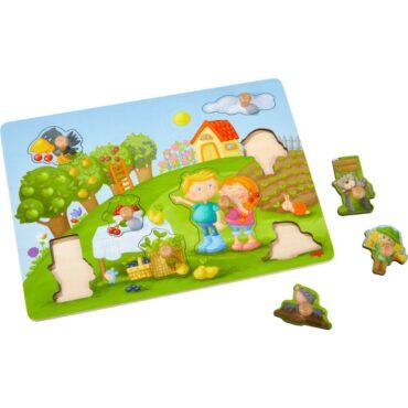 لعبة بازل 9 قطع للاطفال من هابا Haba Clutching Puzzle Orchard