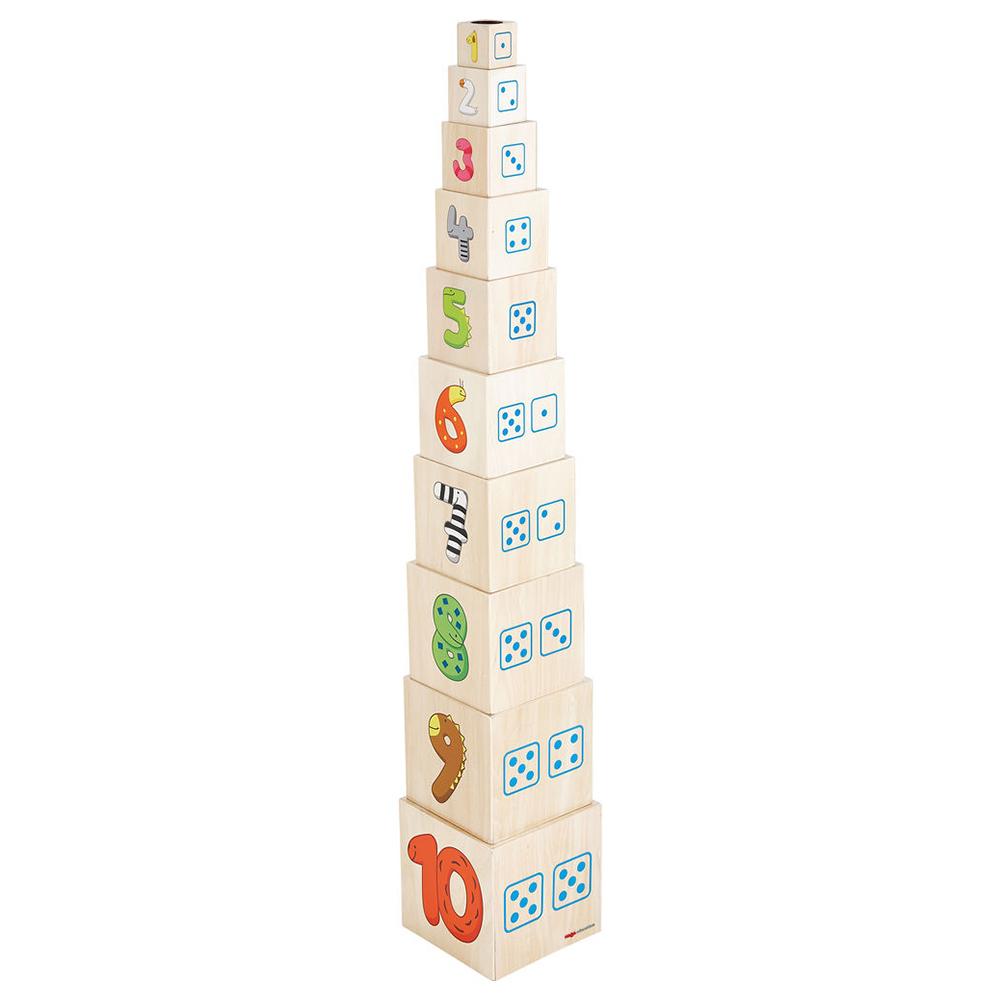 مكعبات خشبية ترتيب على شكل برج للاطفال من هابا Haba Birthday Caterpillar Mina