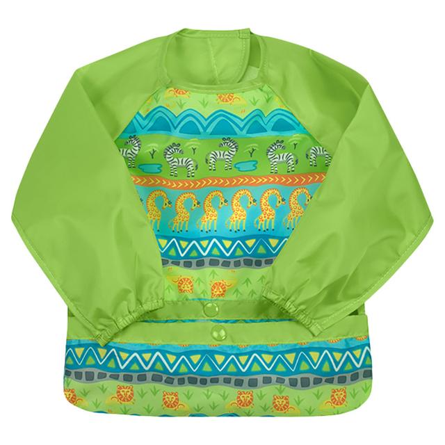 مريلة اطفال مقاومة للماء لون أخضر Green Sprouts - Snap & Go Easy Wear Bib - SW1hZ2U6NjYyMzIw