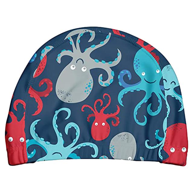 قبعة سباحة للأطفال لون كحلي بنقشات أخطبوط Green Sprouts - Swim & Sun Cap-Navy Octopus - SW1hZ2U6NjYzMDQ5