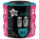 Tommee Tippee Twist & Click Nappy Disposal Sangenic Bin - Green + Cassette x 12 - SW1hZ2U6NjY1NTAw