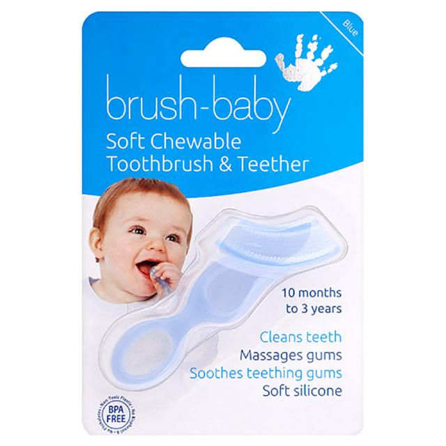 عضاضة للأطفال عدد 2  Brush Baby - Soft Teether Brush & Molarmunch Teether - SW1hZ2U6NjYzMzA0