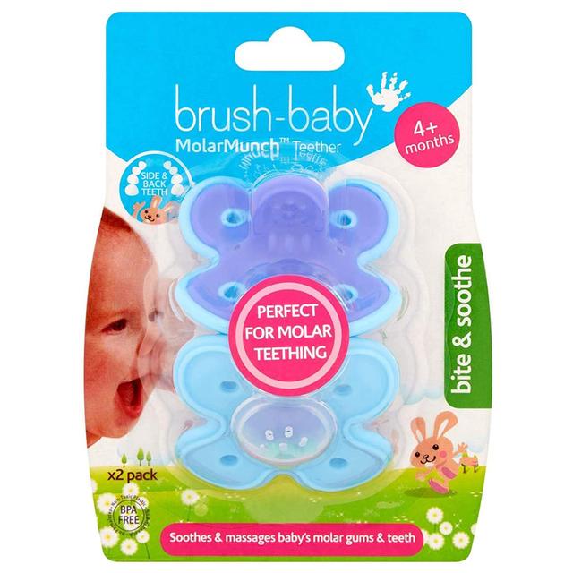 عضاضة للأطفال عدد 2  Brush Baby - Soft Teether Brush & Molarmunch Teether - SW1hZ2U6NjYzMzEw