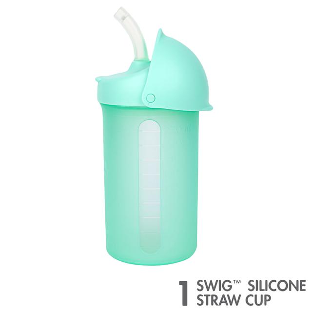 كأس للأطفال 10 اونصة بمصاصة مع أكواب سناكس من بون  Boon - Reusable Spout Lids Containers & Straw Bottle - SW1hZ2U6NjY0NTM5