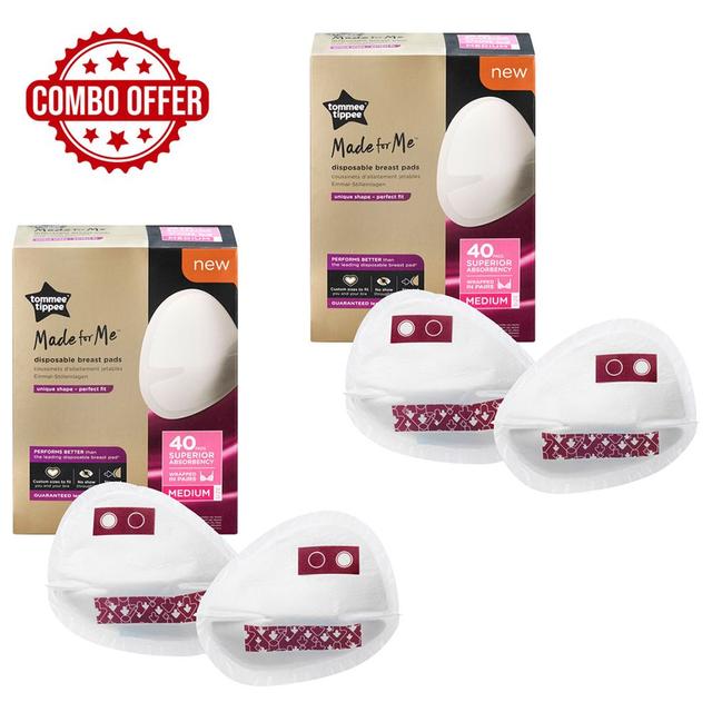 Tommee Tippee - Made For Me Disposable Breast Pads 40pcs - M - Pack of 2 - SW1hZ2U6NjY1NjYy