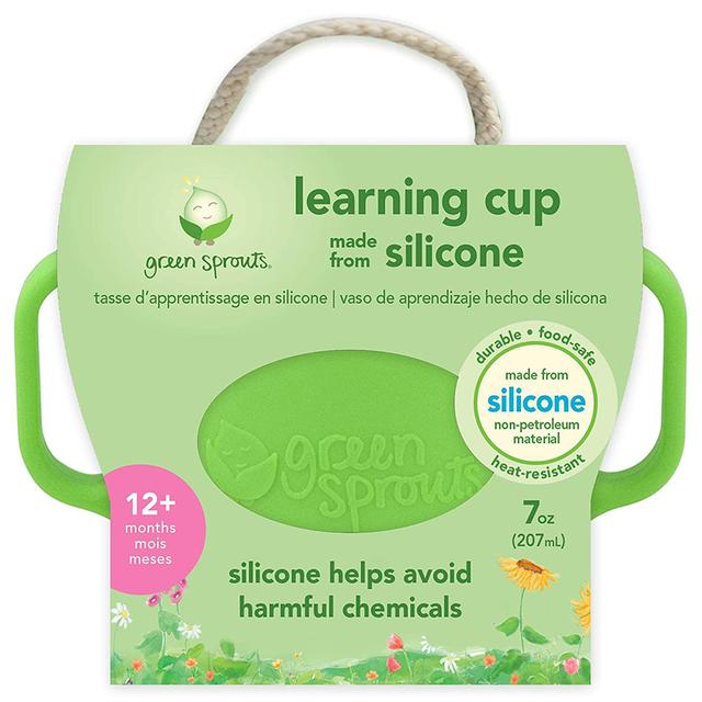 رضاعة الأطفال بسعة 118 مل و كوب من السيليكون Green Sprouts - Sip & Straw Cup & Learning Cup - SW1hZ2U6NjY2MTUx