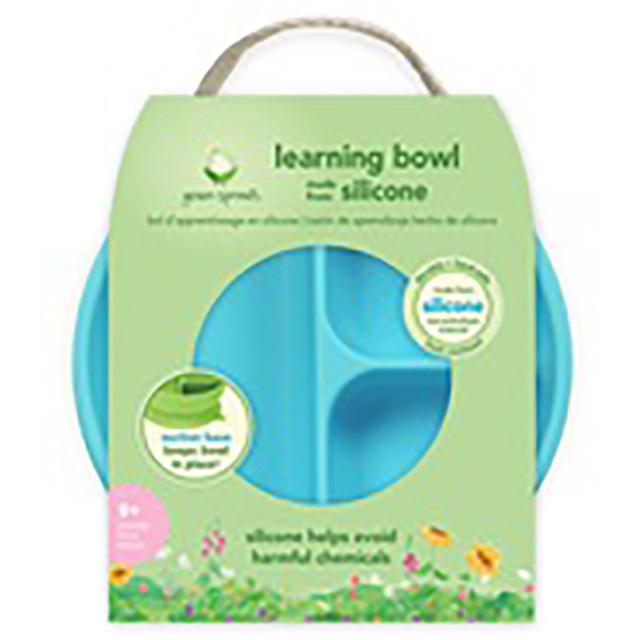 وعاء طعام مقسم سيليكون مع ملعقتين للأطفال Green Sprouts - Learning Bowl & Feeding Spoons - SW1hZ2U6NjY2Mjc2