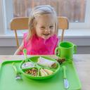 صحن مقسم مع ملعقتين للأطفال Green Sprouts - Learning Plate & Feeding Spoons - SW1hZ2U6NjY2Mjk5