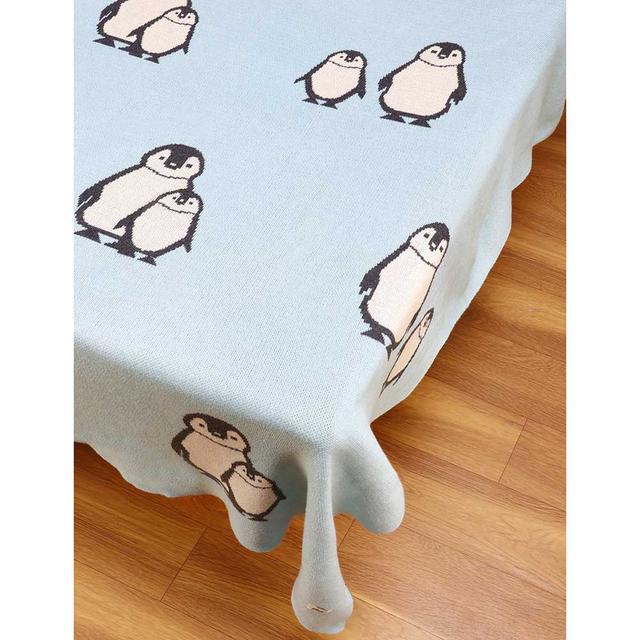 بطانية اطفال (بطانية بيبي) - أزرق Pluchi - Knitted Kids Blanket Penguin Family - SW1hZ2U6NjY2ODQw