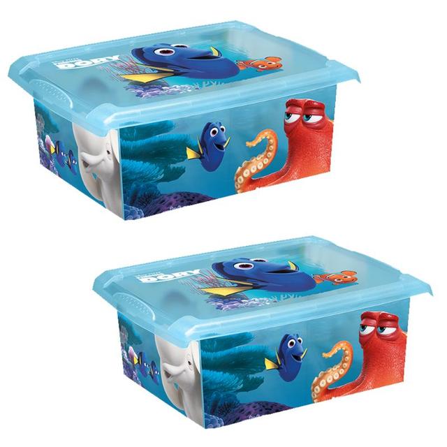 صندوق تخزين ألعاب الأطفال 10 لتر عدد 2 - أزرق Keeeper Disney Deco Organiser Box 10L - SW1hZ2U6NjY2ODcw
