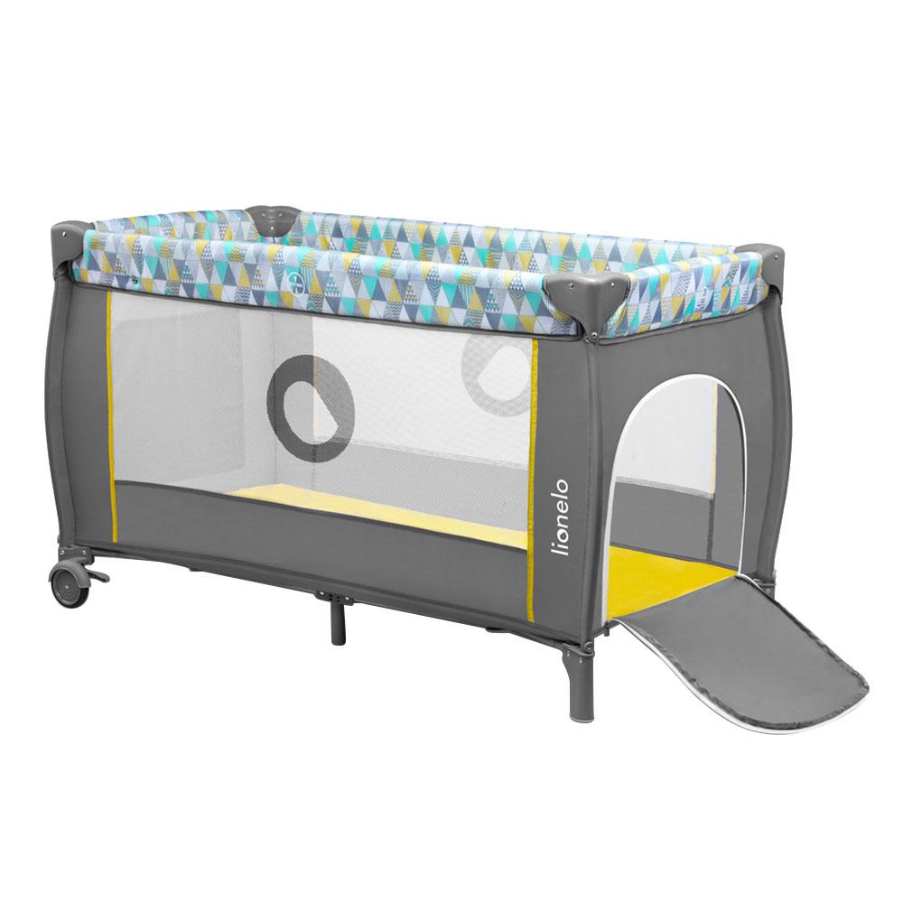 سرير أطفال قابل للطي أصفر Sven Plus 2-in-1 Travel Bed Playpen - Lionelo