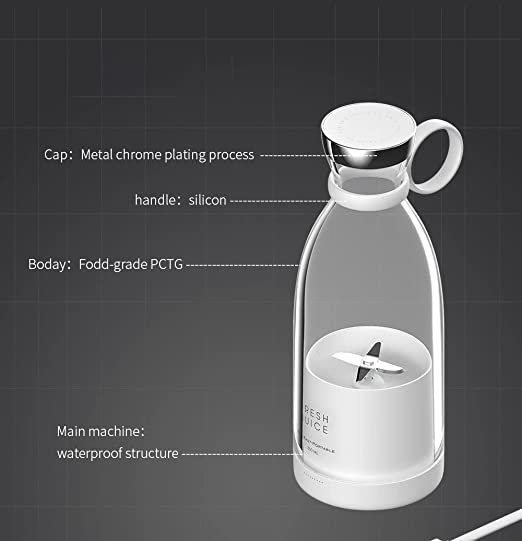 خلاط محمول سعة 350 مللي Fresh Juice Portable Blender بقوة 1400 مللي أمبير