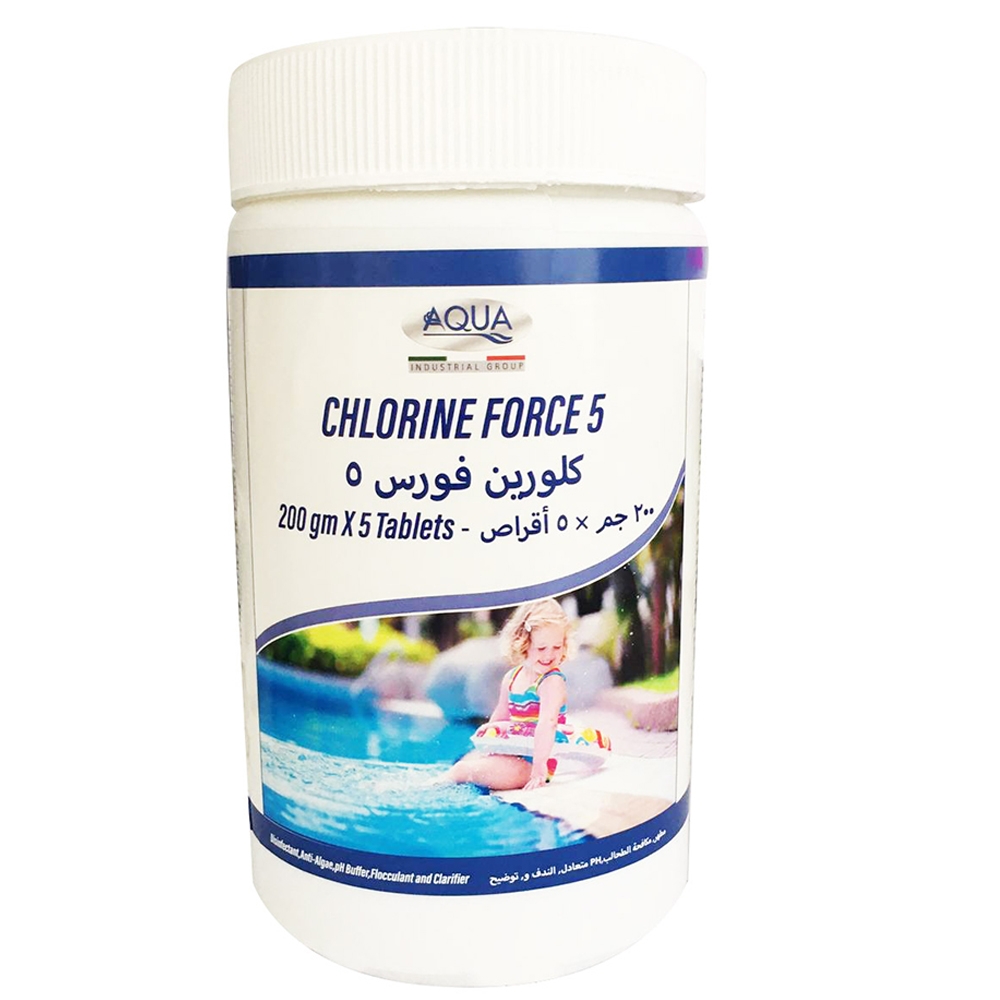 اقراص كلور (كلورين فورس) (5 أقراص) Action Chlorine Force 5 - Aqua