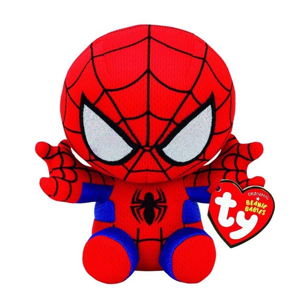 دمية محشوة على شكل سبايدر مان بحجم 14 بوصة TY Beanie Babies Spiderman Medium
