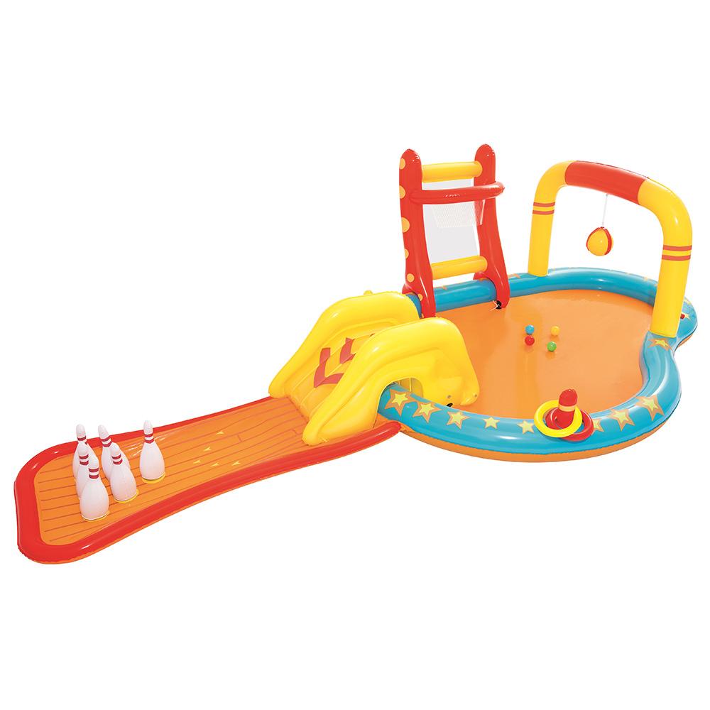 مسبح ونطاطة قابل للنفخ للأطفال مع زحليقة بيست واي Bestway Play Center Lil Champ