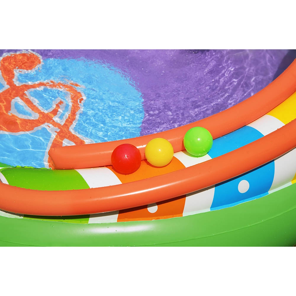 مسبح ونطاطة للأطفال قابل للنفخ مع زحليقة بيست واي Bestway Playcenter Sing N Splash 295x190x137cm - 4}
